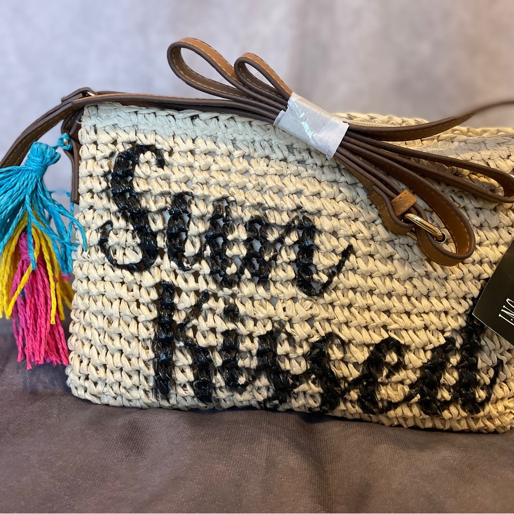 INC International Concepts Rafia Sun Kissed Summer Crossbody Bag New with tags